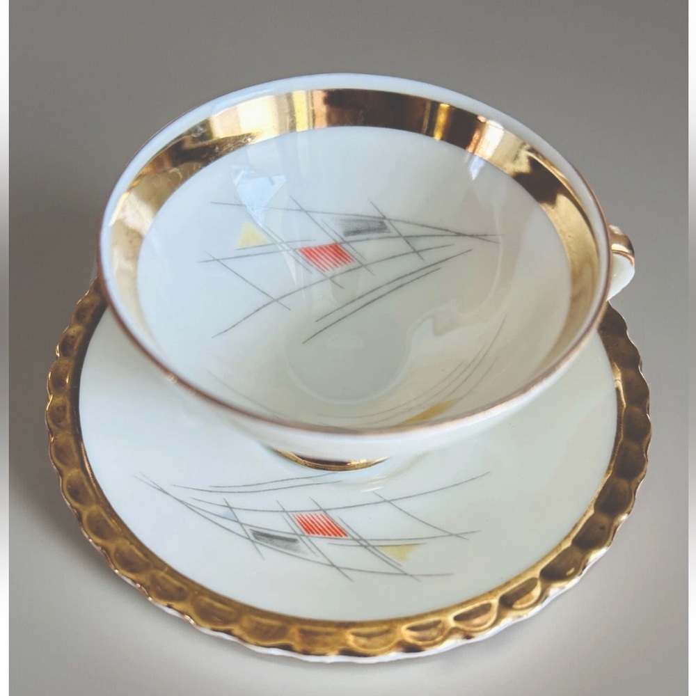 Winterling Marktleuthen Bavaria Mini Tea Cup Saucer Art Deco Demitasse MCM *RARE